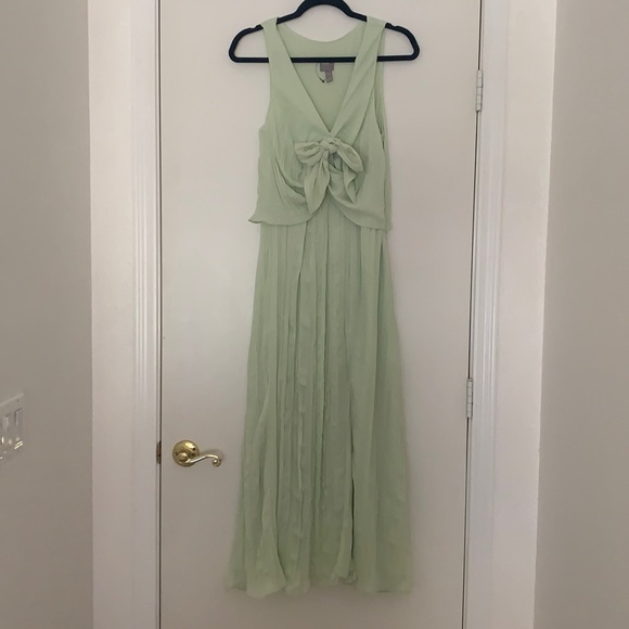 knee length dresses for ladies Asos Design Petite Bandeau Mesh Midi Dress In Mint main image 0